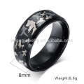 Latest design engraved titanium black rings,fashion stainless steel ring jewelry